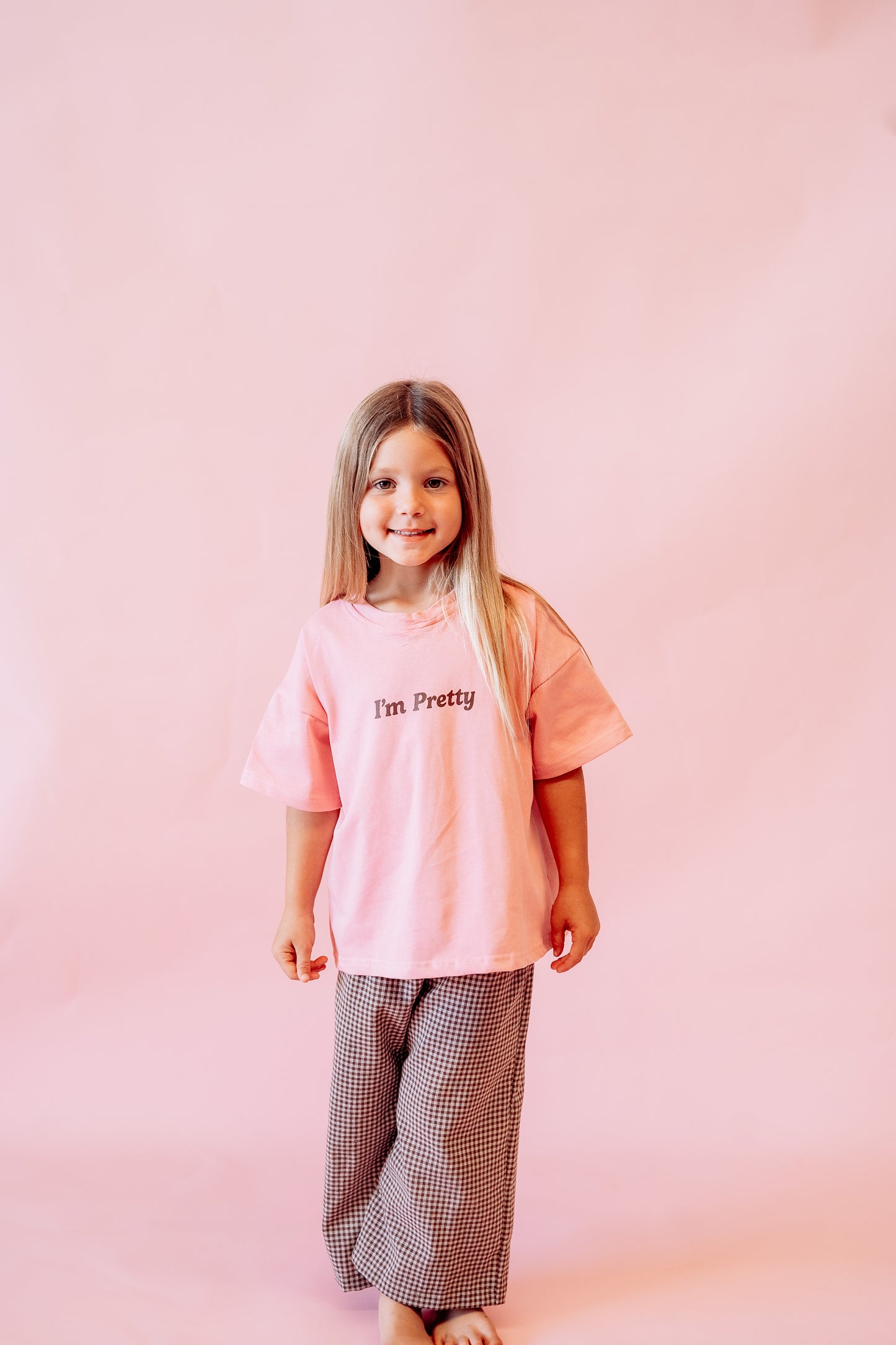 I'm Pretty Tee - Pink and Brown